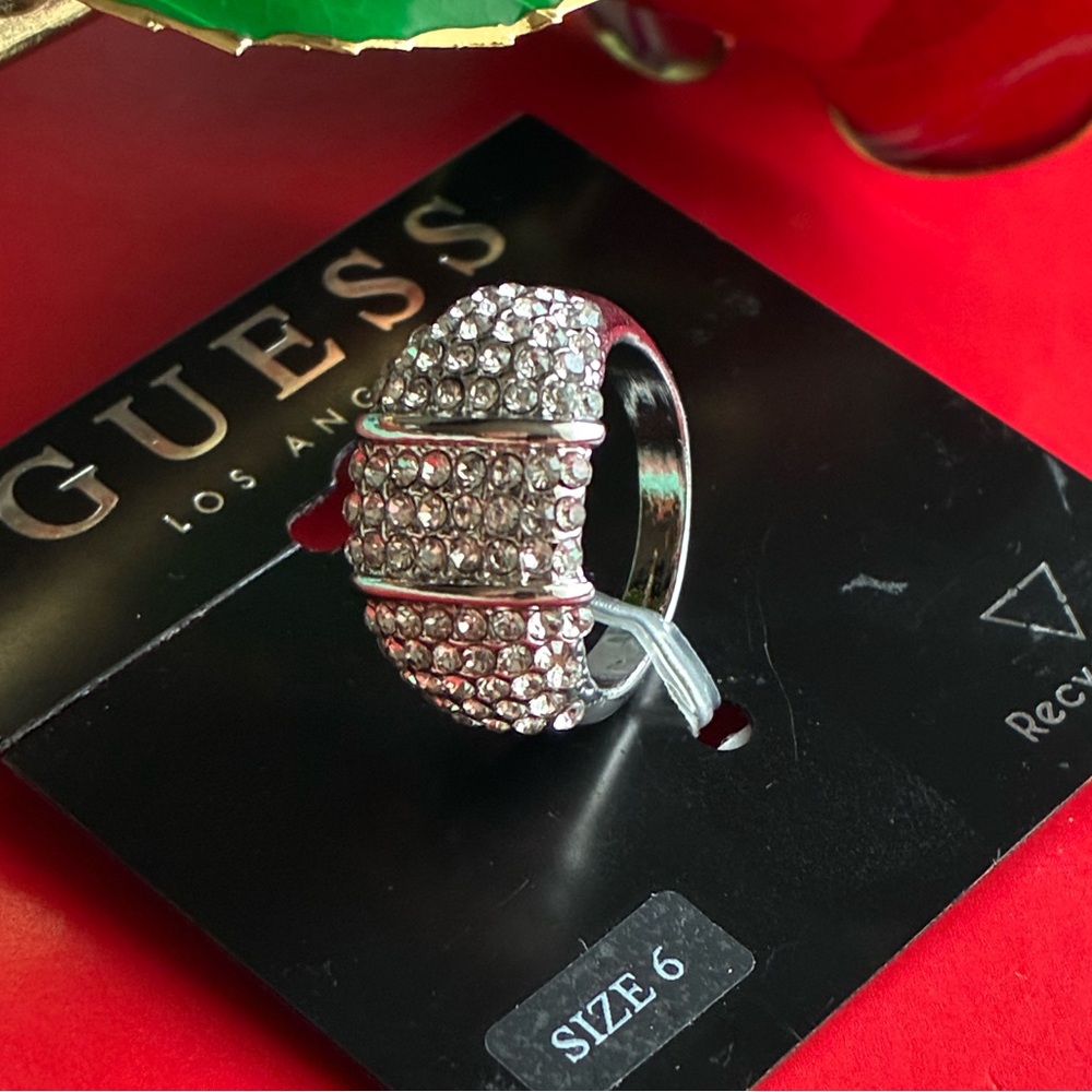 Guess Silver and Crystal Embellished Ring - Picture 6 of 8